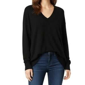 Banana Republic Extra Small Black V Neck Long Sleeve Silk Blend Sweater L